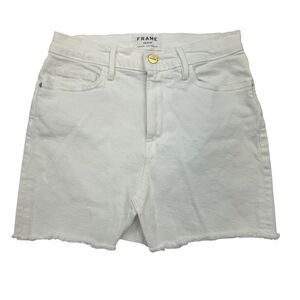 Frame Jean Le Mini Skirt Womens 25 White Denim Stretch 5 Pocket Split Hem Preppy